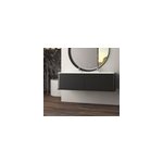 Meuble sous - vasque � suspendre l. 141 cm avec plan vasque r�sine, noir mat, idra