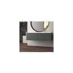 Meuble sous - vasque � suspendre l. 141 cm avec plan vasque r�sine, vert mat, idra