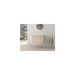 Meuble sous vasque suspendu avec plan de toilette l. 61 cm, beige coton, idra