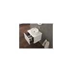 Meuble sous - vasque � suspendre l. 61 cm avec plan de toilette et vasque � poser, blanc mat, idra