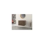 Meuble sous vasque suspendu avec plan de toilette l. 61 cm, effet noyer, idra