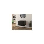 Meuble sous vasque suspendu avec plan de toilette l. 61 cm, noir mat, idra