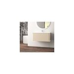 Meuble sous - vasque � suspendre l. 95 cm avec plan vasque r�sine, beige coton, idra