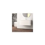 Meuble sous - vasque � suspendre l. 95 cm avec plan vasque r�sine, blanc mat, idra