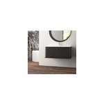 Meuble sous - vasque � suspendre l. 95 cm avec plan vasque r�sine, noir mat, idra