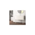 Meuble sous - vasque � suspendre l. 95 cm avec plan vasque r�sine et pieds h. 43 cm, blanc mat, idra