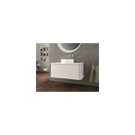 Meuble sous - vasque � suspendre l. 95 cm avec plan de toilette et vasque � poser, blanc mat, idra