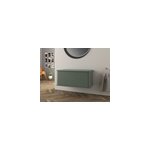Meuble sous vasque suspendu avec plan de toilette l. 95 cm, vert mat, idra