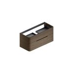 Meuble sous vasque suspendu l. 119 x h. 55 x p. 50, 5 cm, d�cor noyer, alba