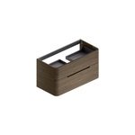 Meuble sous vasque suspendu l. 104 x h. 55 x p. 50, 5 cm, d�cor noyer version centre, alba