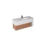 Meuble sous vasque à suspendre archi blanc mat 120 cm + plan vasque en céramyl ; decotec Meuble sous vasque à suspendre archi blanc mat 120 cm + plan vasque en céramyl ; decotec
