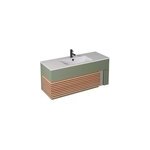 Meuble sous vasque  suspendre archi fougre mat 120 cm + plan vasque en cramyl ; decotec