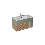 Meuble sous vasque à suspendre archi fougère mat 90 cm + plan vasque en céramyl ; decotec Meuble sous vasque à suspendre archi fougère mat 90 cm + plan vasque en céramyl ; decotec