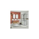 Meuble sous vasque  suspendre archi terracotta mat 120 cm + plan vasque en cramyl ; decotec pour 2 ...