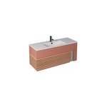Meuble sous vasque  suspendre archi terracotta mat 120 cm + plan vasque en cramyl ; decotec