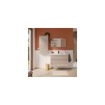 Meuble vasque suspendu effet chne l. 90 cm + plan vasque blanc en rsine, calao