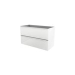 Meuble sous vasque suspendu blanc brillant l. 100 x h. 60 x p. 45 cm, goodhome imandra