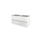 Meuble sous vasque suspendu blanc brillant l. 120 x h. 60 x p. 45 cm, goodhome imandra