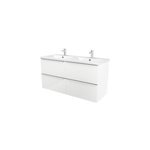 Meuble vasque suspendu blanc brillant l. 120 cm imandra + plan double vasque blanc résine mila, goodhome ... Meuble vasque suspendu blanc brillant l. 120 cm imandra + plan double vasque blanc résine mila, goodhome ...