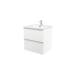 Meuble vasque suspendu blanc brillant l. 60 cm imandra + plan vasque blanc céramique nira, goodhome Meuble vasque suspendu blanc brillant l. 60 cm imandra + plan vasque blanc céramique nira, goodhome