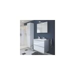 Meuble vasque suspendu blanc brillant l. 80 cm imandra + plan vasque blanc r�sine mila, goodhome