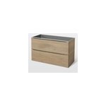 Meuble sous vasque suspendu effet ch�ne l. 100 x h. 60 x p. 45 cm, goodhome imandra
