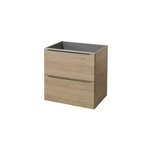 Meuble sous vasque suspendu effet ch�ne l. 60 x h. 60 x p. 45 cm, goodhome imandra