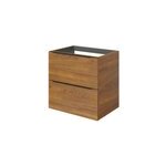 Meuble sous vasque suspendu effet noyer l. 60 x h. 60 x p. 45 cm, goodhome imandra