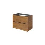 Meuble sous vasque suspendu effet noyer l. 80 x h. 60 x p. 45 cm, goodhome imandra