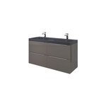 Meuble vasque suspendu gris brillant l. 120 cm imandra + plan double vasque noir résine mila, goodhome ... Meuble vasque suspendu gris brillant l. 120 cm imandra + plan double vasque noir résine mila, goodhome ...