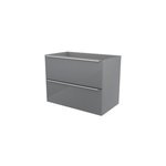 Meuble sous vasque suspendu gris brillant l. 80 x h. 60 x p. 45 cm, goodhome imandra