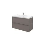 Meuble vasque suspendu gris taupe brillant l. 100 cm imandra + plan vasque blanc céramique lana, goodhome ... Meuble vasque suspendu gris taupe brillant l. 100 cm imandra + plan vasque blanc céramique lana, goodhome ...