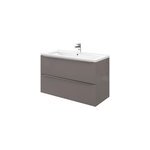 Meuble vasque suspendu gris taupe brillant l. 100 cm imandra + plan vasque blanc céramique nira, goodhome ... Meuble vasque suspendu gris taupe brillant l. 100 cm imandra + plan vasque blanc céramique nira, goodhome ...