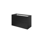 Meuble sous vasque suspendu noir mat l. 100 x h. 60 x p. 45 cm, goodhome imandra