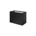 Meuble sous vasque suspendu noir mat l. 80 x h. 60 x p. 45 cm, goodhome imandra