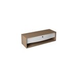 Meuble sous vasque suspendu blanc mat 1 tiroir l. 140 x h. 40 x p. 50 cm, decotec havana Meuble sous vasque suspendu blanc mat 1 tiroir l. 140 x h. 40 x p. 50 cm, decotec havana