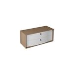 Meuble sous vasque suspendu blanc mat 2 tiroirs l. 120 x h. 50 x p. 50 cm, decotec havana