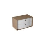 Meuble sous vasque suspendu blanc mat 2 tiroirs l. 90 x h. 50 x p. 50 cm, decotec havana