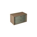 Meuble sous vasque suspendu vert fougre mat 2 tiroirs l. 90 x h. 50 x p. 50 cm, decotec havana