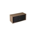 Meuble sous vasque suspendu noir mat 2 tiroirs l. 120 x h. 50 x p. 50 cm, decotec havana
