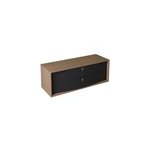 Meuble sous vasque suspendu noir mat 2 tiroirs l. 140 x h. 50 x p. 50 cm, decotec havana