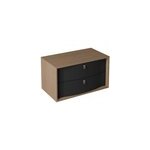 Meuble sous vasque suspendu noir mat 2 tiroirs l. 90 x h. 50 x p. 50 cm, decotec havana