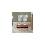 Meuble sous vasque suspendu terracotta mat 1 tiroir l. 140 x h. 40 x p. 50 cm, decotec havana