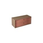 Meuble sous vasque suspendu terracotta mat 2 tiroirs l. 120 x h. 50 x p. 50 cm, decotec havana