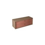Meuble sous vasque suspendu terracotta mat 2 tiroirs l. 140 x h. 50 x p. 50 cm, decotec havana