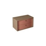 Meuble sous vasque suspendu terracotta mat 2 tiroirs l. 90 x h. 50 x p. 50 cm, decotec havana