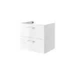 Meuble sous vasque suspendu blanc brillant l. 60 x h. 55 x p. 45 cm, opah