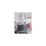 Meuble sous vasque  suspendre vague graphite 104 cm + complment droit + plan vasque en verre