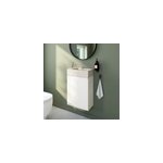 Meuble sous vasque suspendu blanc mat l. 44 cm imandra + plan vasque bton beige mouchet, goodhome
