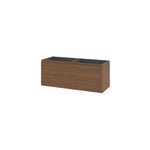 Meuble sous vasque suspendu effet noyer 4 tiroirs l. 120 x h. 48 x p. 45 cm, goodhome levanna
